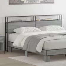   vidaXL Tároló fejtámla polcokkal Szürke sonoma 180 cm Faanyag