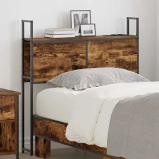   vidaXL Tárolós Fejtámla Töltő Állomással Füstölt tölgy 90 cm Faanyag