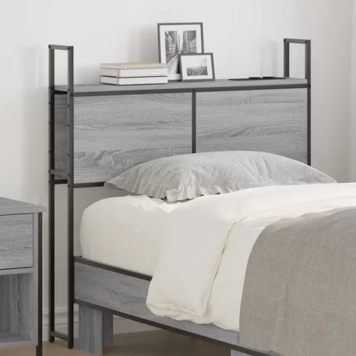 vidaXL Tárolós Fejtámla Töltő Állomással Szürke sonoma 90 cm Faanyag
