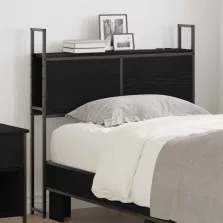   vidaXL Tárolós Fejtámla Töltő Állomással Musta tammi 100 cm Faanyag
