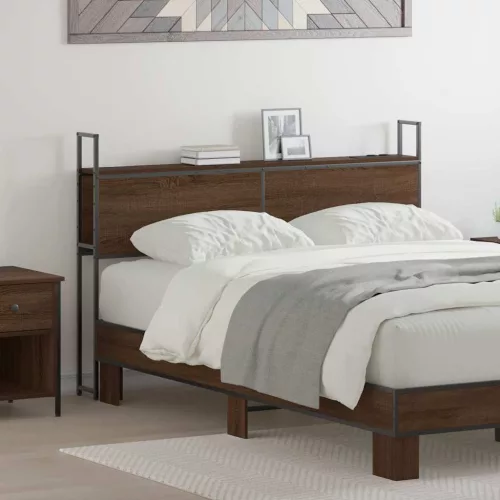 vidaXL Tárolós Fejtámla Töltő Állomással barna tölgy 120 cm Faanyag