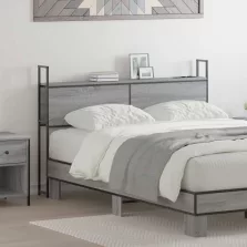   vidaXL Tárolós Fejtámla Töltő Állomással Szürke sonoma 135 cm Faanyag