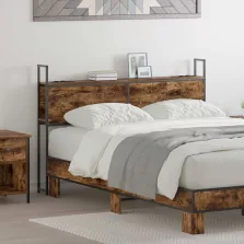   vidaXL Tárolós Fejtámla Töltő Állomással Füstölt tölgy 160 cm Faanyag