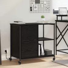   vidaXL Szekrény Töltőállomással Fekete tölgy 76 x 41 x 72 cm Faanyag