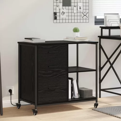 vidaXL Szekrény Töltőállomással Fekete tölgy 76 x 41 x 72 cm Faanyag