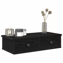 vidaXL Falipolc fiókokkal fekete 60x25x15 cm műszaki fa