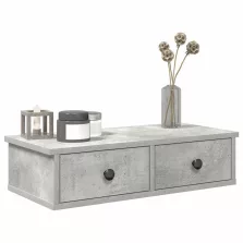   vidaXL Falipolc fiókokkal betonszürke 60x25x15 cm műszaki fa