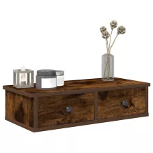   vidaXL Falipolc fiókokkal füstölt tölgy 60x25x15 cm műszaki fa