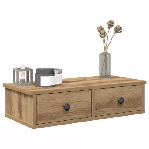 vidaXL Falipolc fiókokkal artisian tölgy 60x25x15 cm műszaki fa