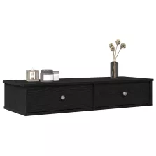   vidaXL fekete szerelt fa falipolc fiókokkal 100 x 37,5 x 19 cm