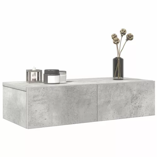 vidaXL Falipolc fiókokkal betonszürke 60x26,5x15 cm műszaki fa