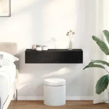vidaXL Falipolc fiókokkal fekete 80x33x17 cm műszaki fa