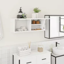   vidaXL fehér szerelt fa fali fürdőszobaszekrény 80x25x30 cm