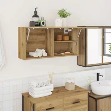   vidaXL kézműves tölgy szerelt fa fali fürdőszobaszekrény 80x25x40 cm