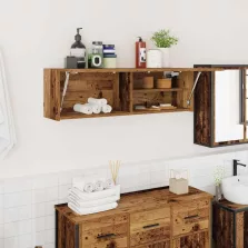   vidaXL antik fa színű szerelt fa fali fürdőszobaszekrény 100x25x30 cm