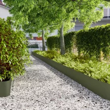   vidaXL 10 db olajzöld hidegen hengerelt acél gyepszegélyek 25x103 cm