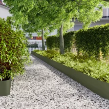   vidaXL 20 db olajzöld hidegen hengerelt acél gyepszegélyek 25x103 cm