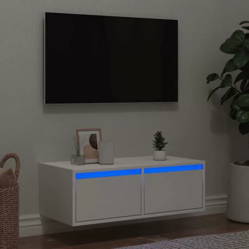 vidaXL TV szekrény LED világítással fehér 75x35,5x25 cm