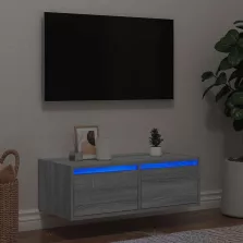   vidaXL TV-szekrény LED-es világítással szürke sonoma 75x35,5x25 cm