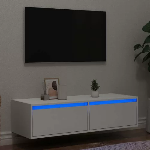 vidaXL TV szekrény LED világítással fehér 100X35,5x25 cm