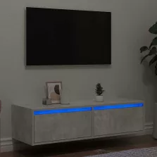   vidaXL TV szekrény LED világítással beton szürke 100X35,5x25 cm