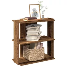   vidaXL 3 szintes antik fa szerelt fa könyvespolc 60 x 30 x 60 cm