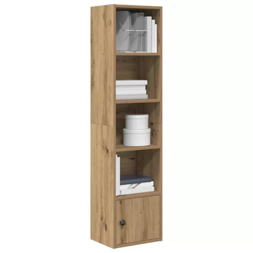 vidaXL kézműves tölgy színű szerelt fa könyvespolc 31x24x127 cm