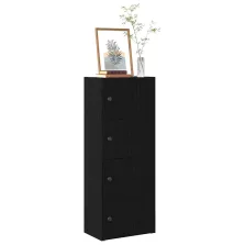   vidaXL Könyvespolc fekete tölgy 40x24x102 cm gépesített fa