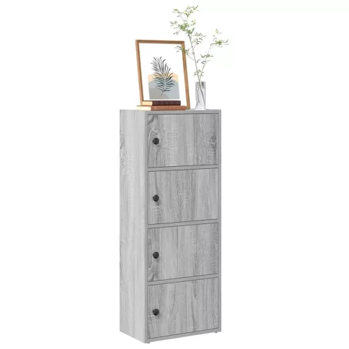 vidaXL szürke sonoma színű szerelt fa könyvespolc 40x24x102 cm