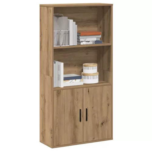 vidaXL kézműves tölgy színű szerelt fa könyvespolc 60x24x120 cm