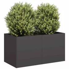   vidaXL fekete hidegen hengerelt acél növénytartó 80x40x40 cm