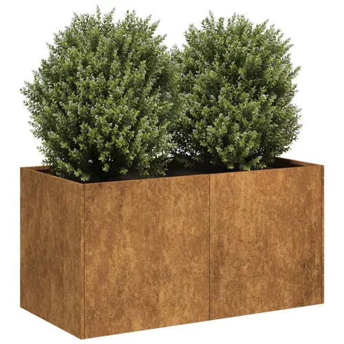vidaXL növénytartó rozsdás 80x40x40 cm időjárásálló acélból