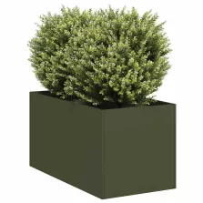   vidaXL növénytartó olívazöld 40x80x40 cm hidegen hengerelt acél