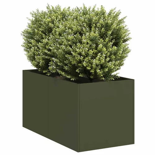 vidaXL növénytartó olívazöld 40x80x40 cm hidegen hengerelt acél
