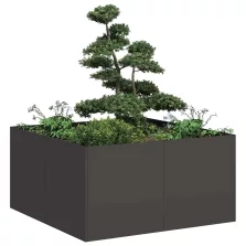   vidaXL fekete hidegen hengerelt acél növénytartó 80x80x40 cm