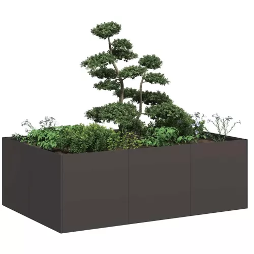vidaXL ültetőtartó fekete 120x80x40 cm acél