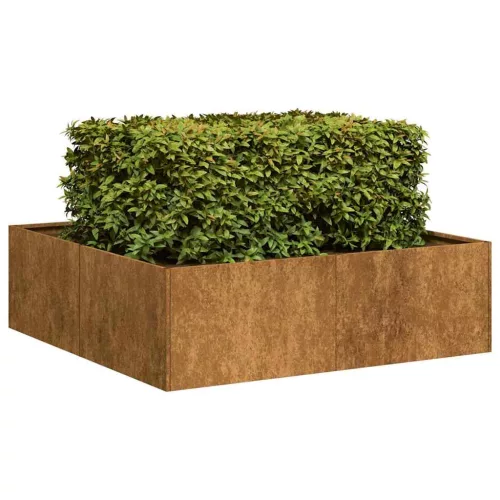 vidaXL ültető rozsdás 100x100x30 cm időjárásálló acélból
