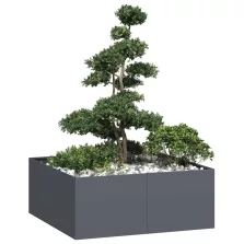 vidaXL antracitszürke acél növénytartó 100x100x40 cm