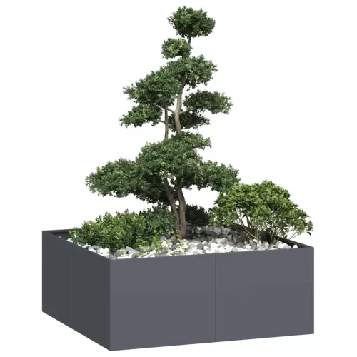 vidaXL antracitszürke acél növénytartó 100x100x40 cm