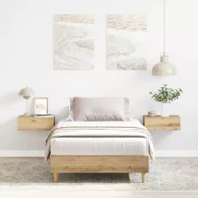   vidaXL kézműves tölgy szerelt fa ágykeret matrac nélkül 90x190 cm