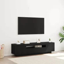 vidaXL TV szekrény Fekete 160 x 35 x 40 cm Faanyag