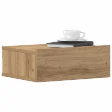   vidaXL kézműves tölgy szerelt fa fali éjjeliszekrény 40x32x15 cm