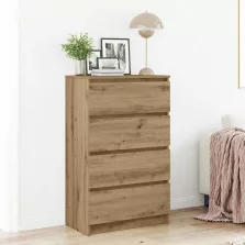   vidaXL kézműves tölgy színű szerelt fa tálalószekrény 60x35x98,5 cm