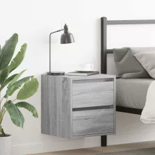   vidaXL 2 db szürke sonoma falra szerelhető éjjeliszekrény 38x34x40 cm