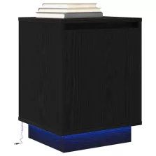   vidaXL fekete éjjeliszekrény LED-világítással 38x34x50 cm