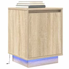  vidaXL sonoma tölgy színű éjjeliszekrény LED-ekkel 38x34x50 cm