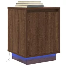   vidaXL barna tölgyszínű éjjeliszekrény LED-világítással 38x34x50 cm