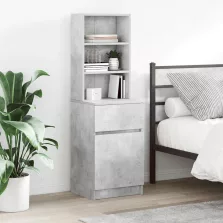 vidaXL betonszürke szerelt fa éjjeliszekrény 39x35x125 cm