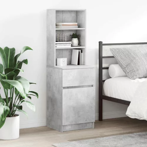 vidaXL betonszürke szerelt fa éjjeliszekrény 39x35x125 cm