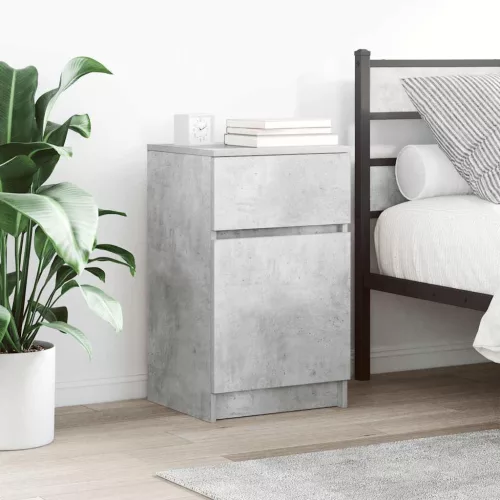 vidaXL 2 db betonszürke szerelt fa éjjeliszekrény 39x35x65 cm